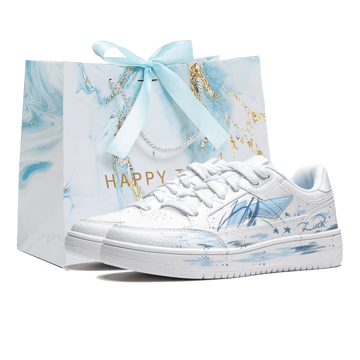 

Li-Ning Li Ning Tianji Lucky Star Blue высота увеличивающая устойчивость к истиранию противоскользящие низкие кроссовки для скейтбординга Unisex