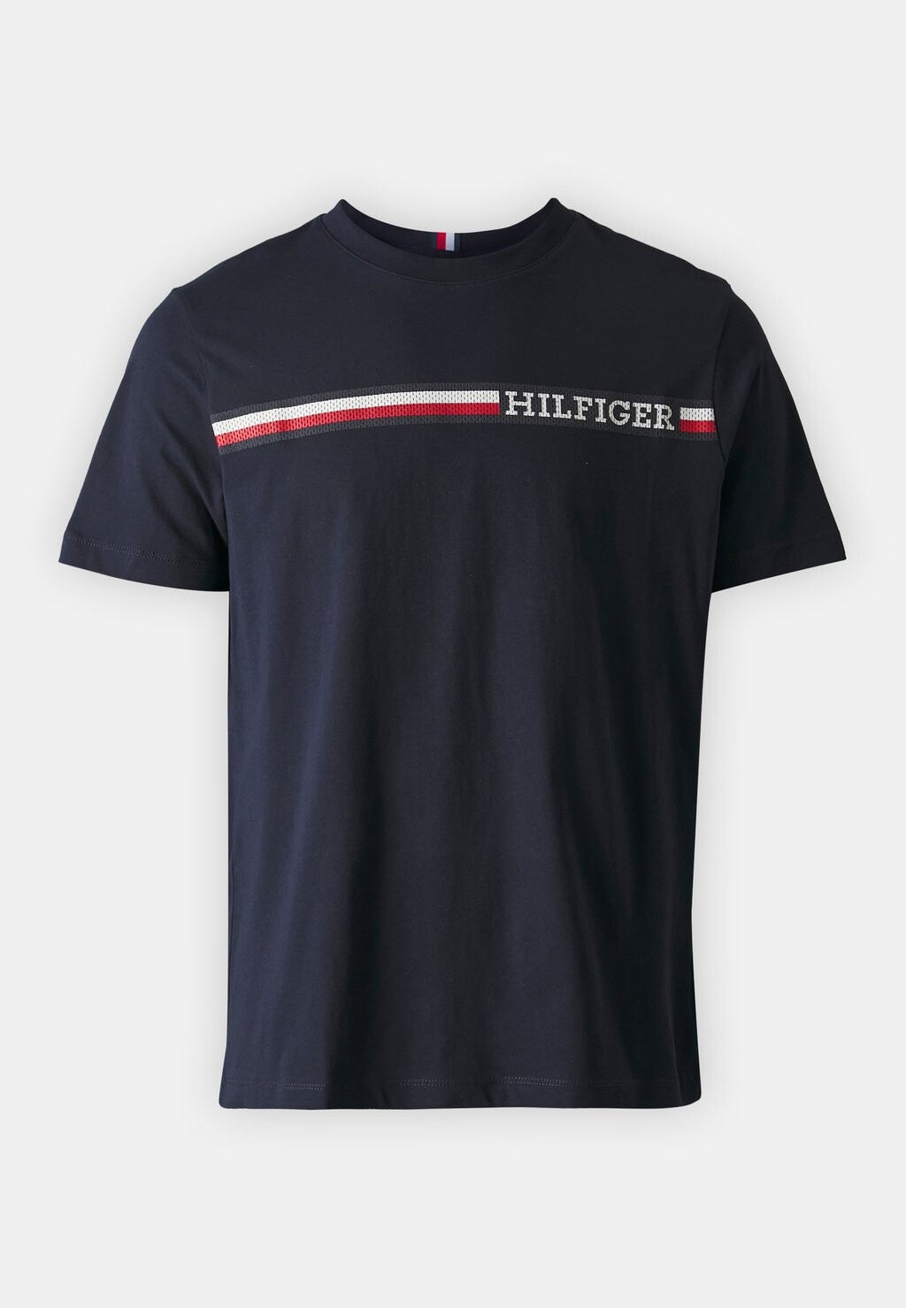 

Футболка с принтом Chest Stripe Tee Tommy Hilfiger, темно-синий