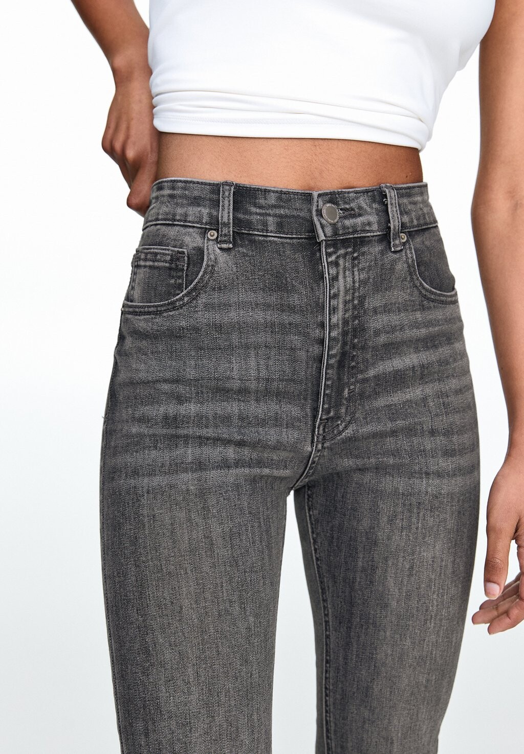 

Джинсы скинни HIGH WAIST PULL&BEAR, серый