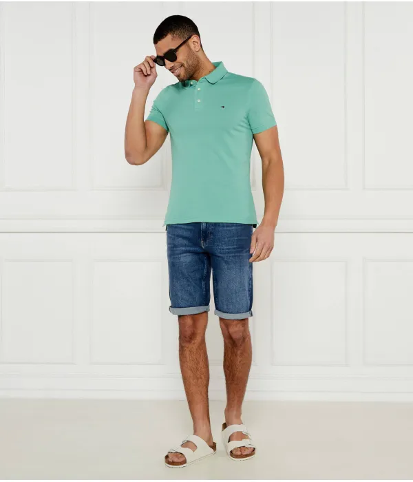 Футболка поло Slim fit Tommy Hilfiger, зеленый — фото 2