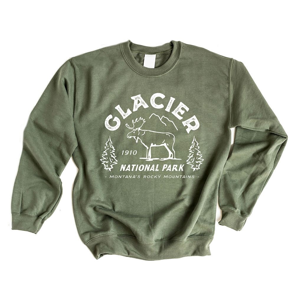 

Толстовка Vintage Glacier National Park Simply Sage Market, цвет Military