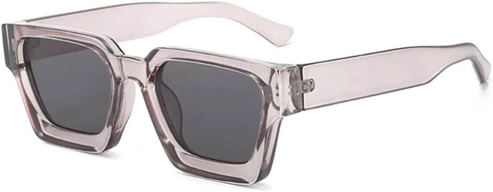 

Модные женские солнцезащитные очки квадратной формы, мужские ретро-солнцезащитные очки в толстой оправе, стильные дизайнерские солнцезащитные очки Azoxus, Silver