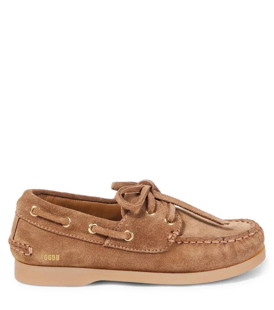 Замшевые лодочные туфли для круиза Golden Goose Kids, коричневый — фото 4