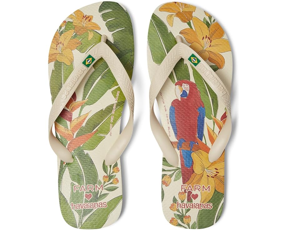 

Сандалии Havaianas Farm Parrot & Floral Flip-Flops, бежевый