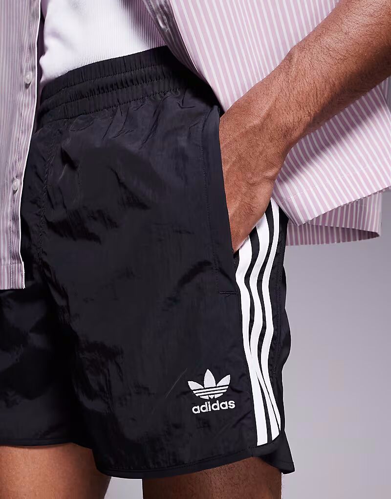 Шорты-спринтеры с тремя полосками черного цвета Adidas Originals — фото 2
