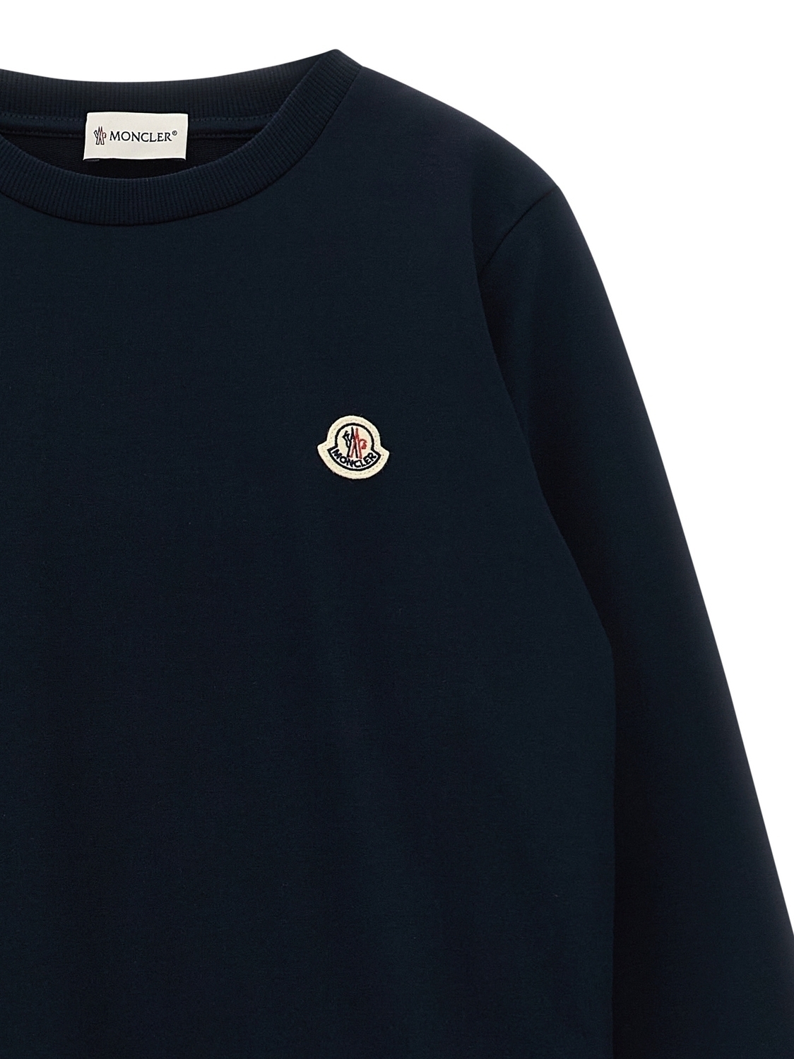 Свитшот с триколорной отделкой по краю + джоггеры Moncler Enfant, синий — фото 3