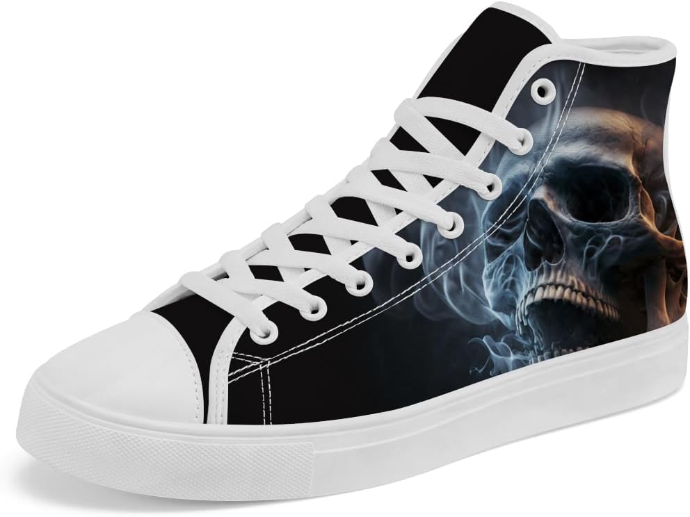 

Кеды на высокой подошве Chebing с черепом для мужчин и женщин, высокие кроссовки на шнуровке, повседневная обувь, подарок для папы и мамы, черный