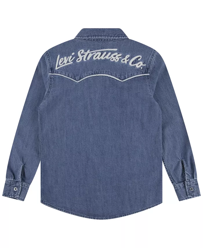 

Футболка с длинным рукавом Big Boys Logo Western Denim Twill Levi'S, синий