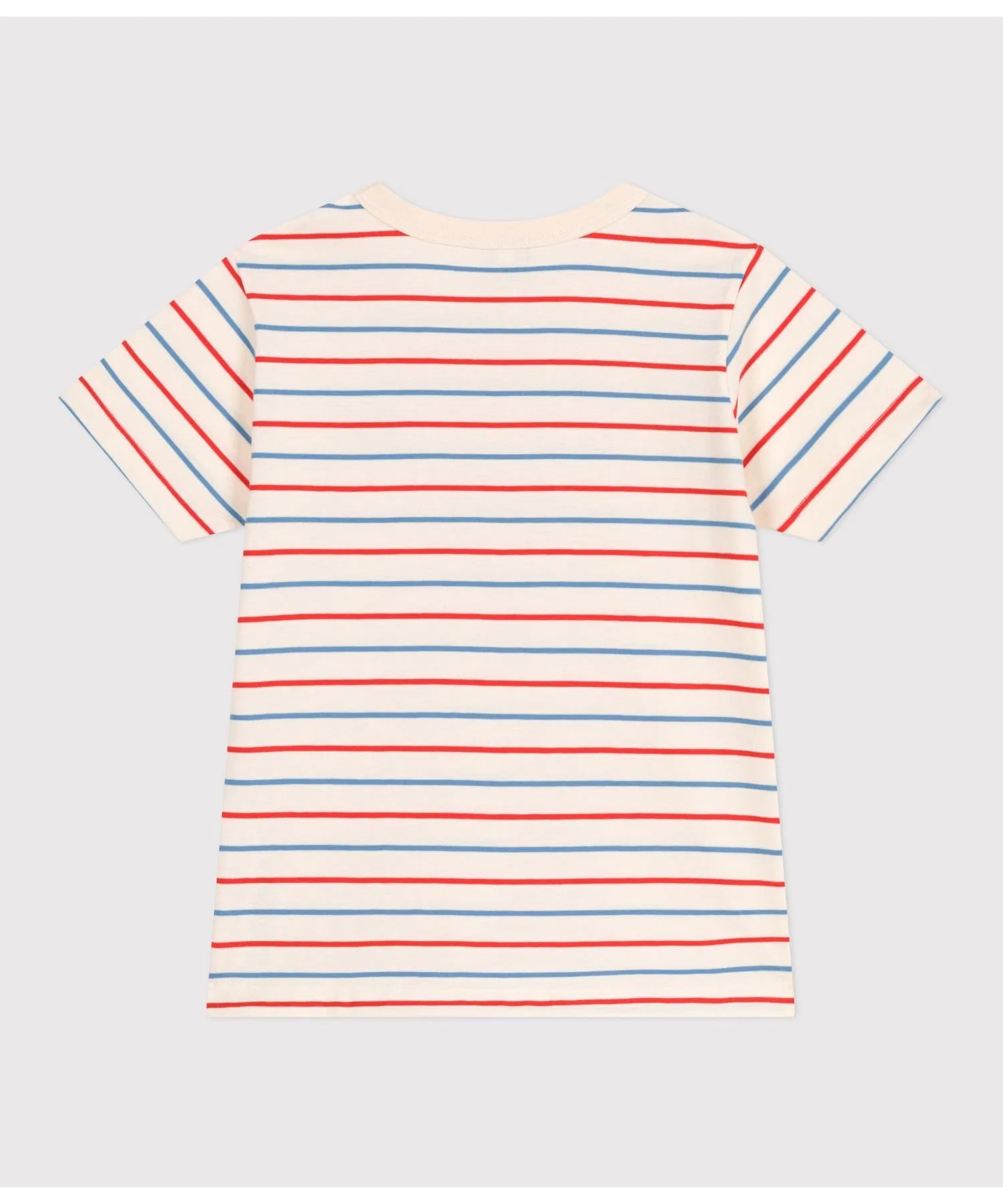 Детская футболка Petit Bateau с сердечком и полоской белая — фото 2