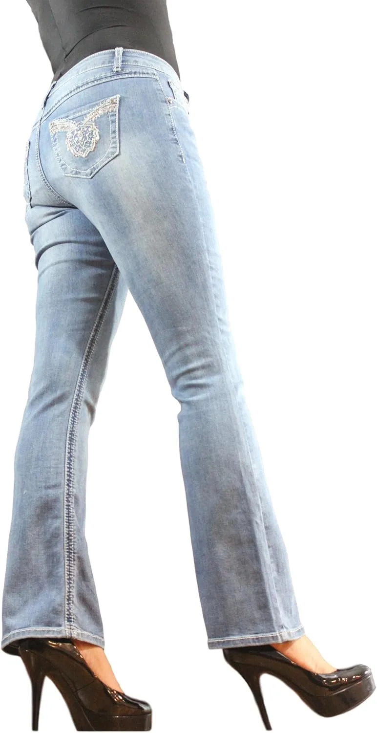 

Джинсы Project Indigo Missy Petite, Plus, Plus Petite с вышивкой на заднем кармане, Boot Cut