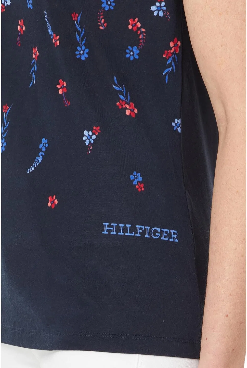 Блуза, длинный рукав, с утяжкой, Tommy Hilfiger, небесно-голубой мульти — фото 3