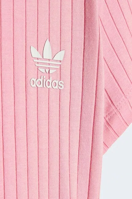 Комплект детский из гладкого трикотажа Adidas Originals, розовый — фото 4