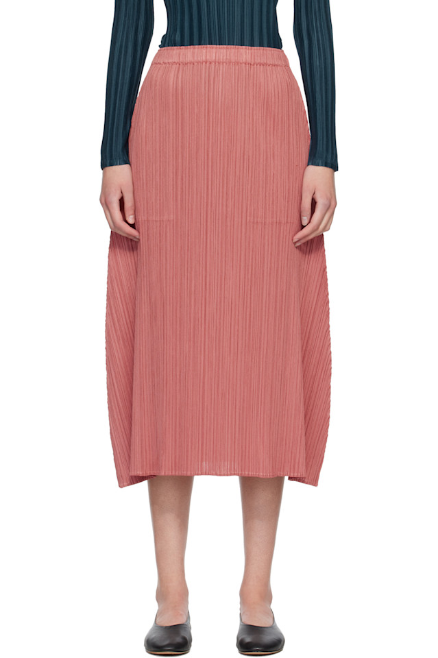 

Pleats Please Issey Miyake Розовая макси-юбка, цвета месяца, октябрь