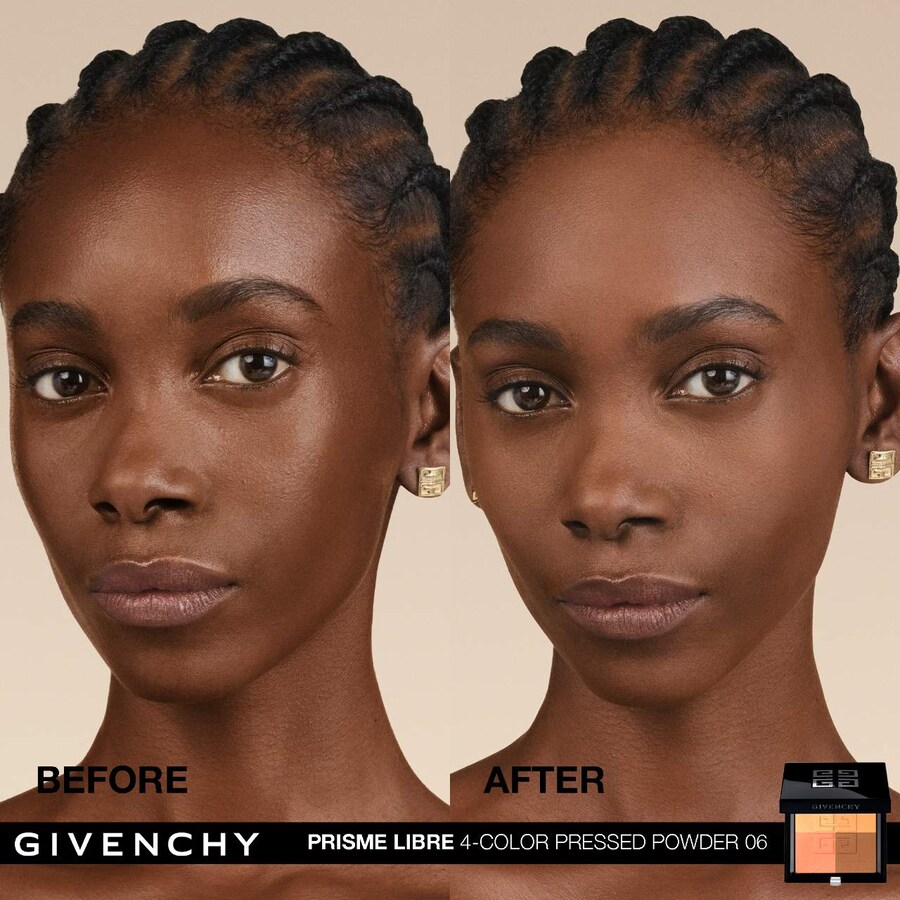 Прессованная матирующая пудра Prisme Libre для разглаживания и коррекции цвета Givenchy, 0.2 oz /7 g, 06 Organza Ambrée — фото 3