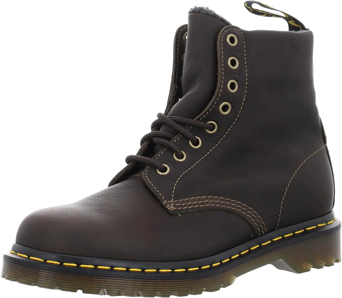 Ботинки Dr. Martens Unisex-Adult 1460 из искусственной кожи Grizzly с подкладкой из искусственного меха. Модные, оливковый — фото 3