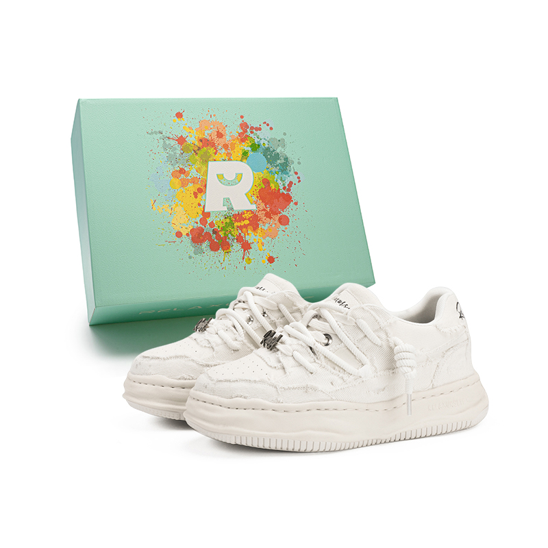 

Нескользящие, легкие, дышащие, удлиняющие рост низкие скейтбордистские кроссовки унисекс Relaxurself, экрю