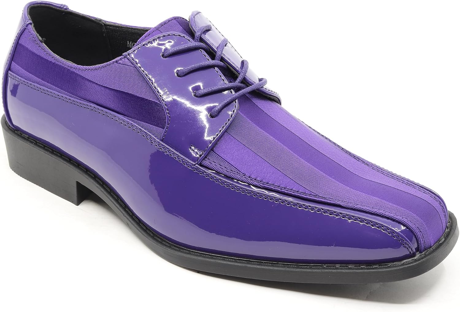 

Мужские оксфорды с шнуровкой из атласа в полоску с лакированным покрытием MC-179 Metrocharm, фиолетовый