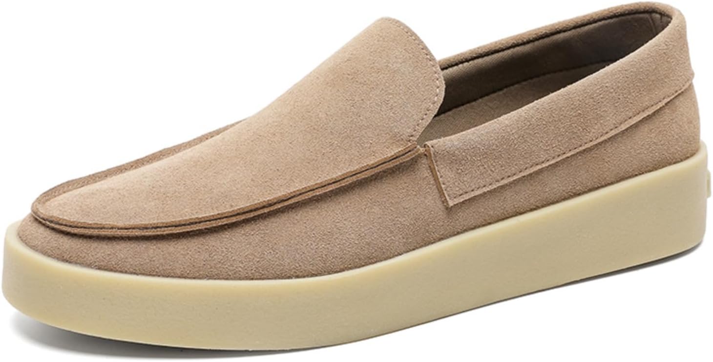 

Мужские летние замшевые лоферы без застежки: легкие, дышащие плоские туфли. Отлично подходят для повседневного вождения и прогулок, сочетая шарм мокасин с изысканностью оксфордов Kpdwfms, хаки