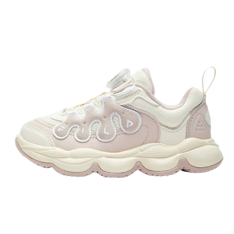 

FILA KIDS Детские баскетбольные кроссовки BOA с низким верхом, устойчивые к истиранию, бежево-розового цвета, для детей от 3 до 7 лет