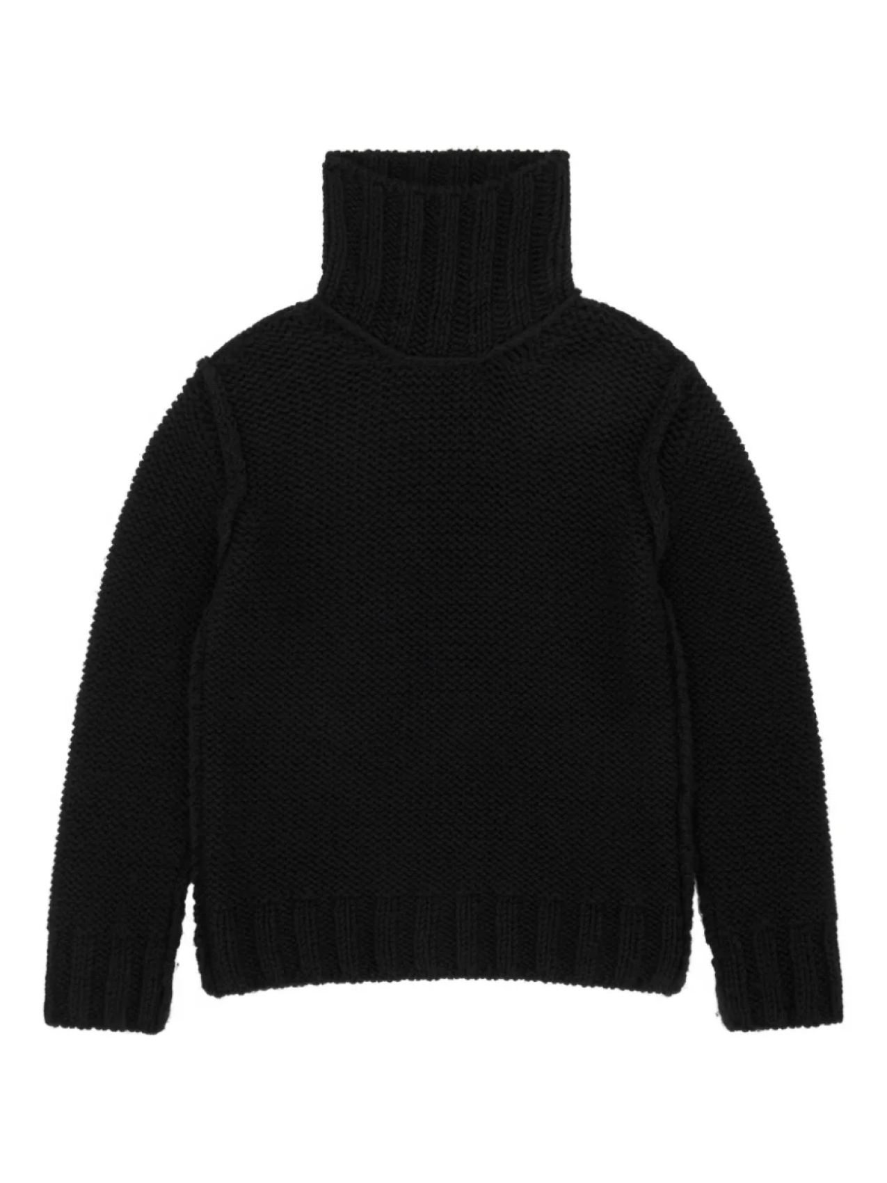 

MM6 Maison Margiela шерстяной свитер с высоким воротом, черный