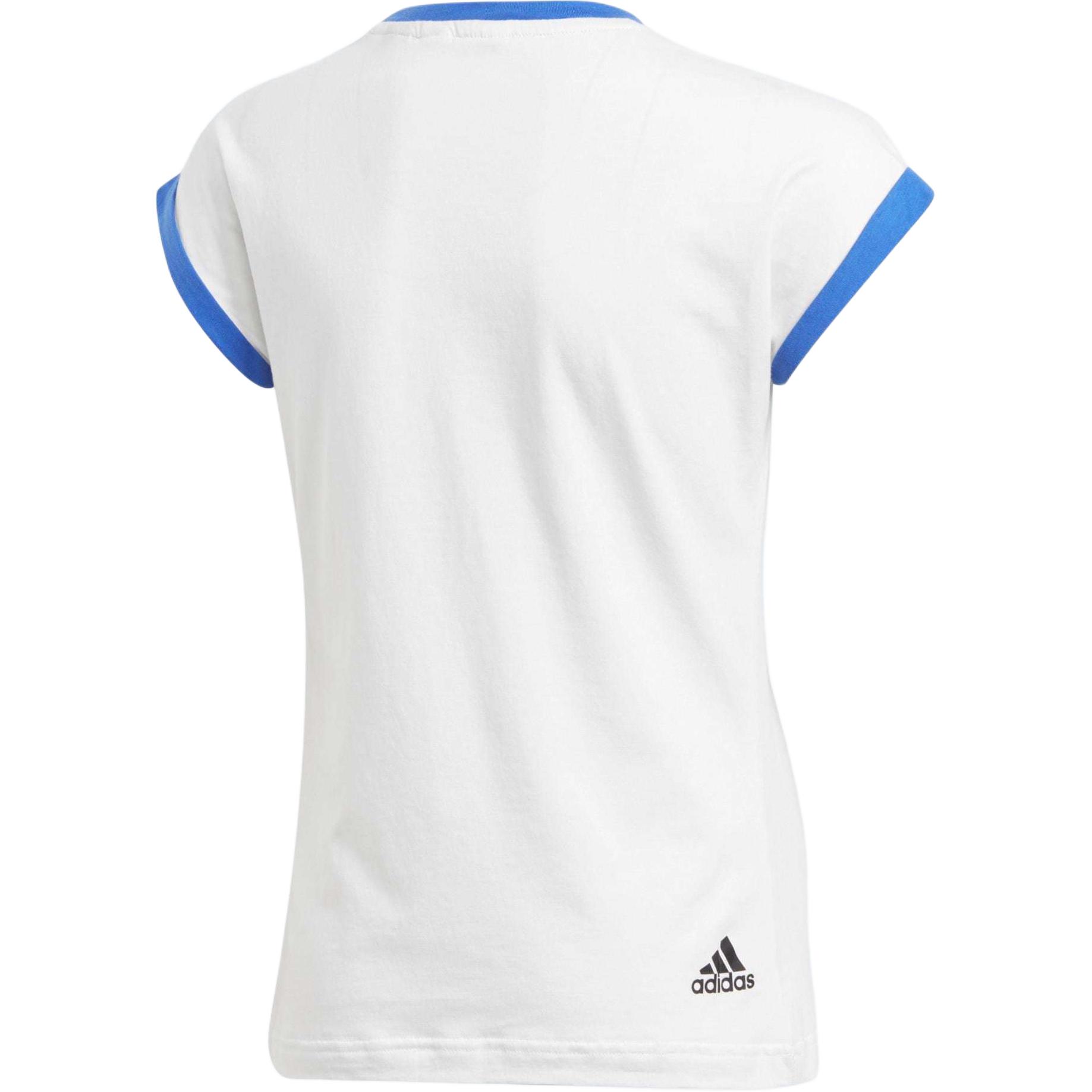 Футболка спортивная бело-голубая для подростков Adidas — фото 3