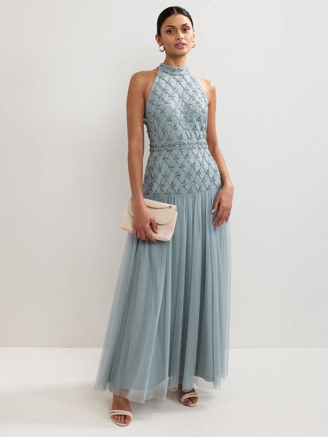 

Платье макси Nola с декором и запахом на шее Phase Eight, Eau De Nil