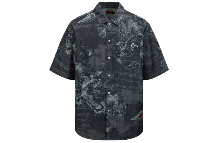

Рубашка мужская джинсовая синяя Evisu, синий