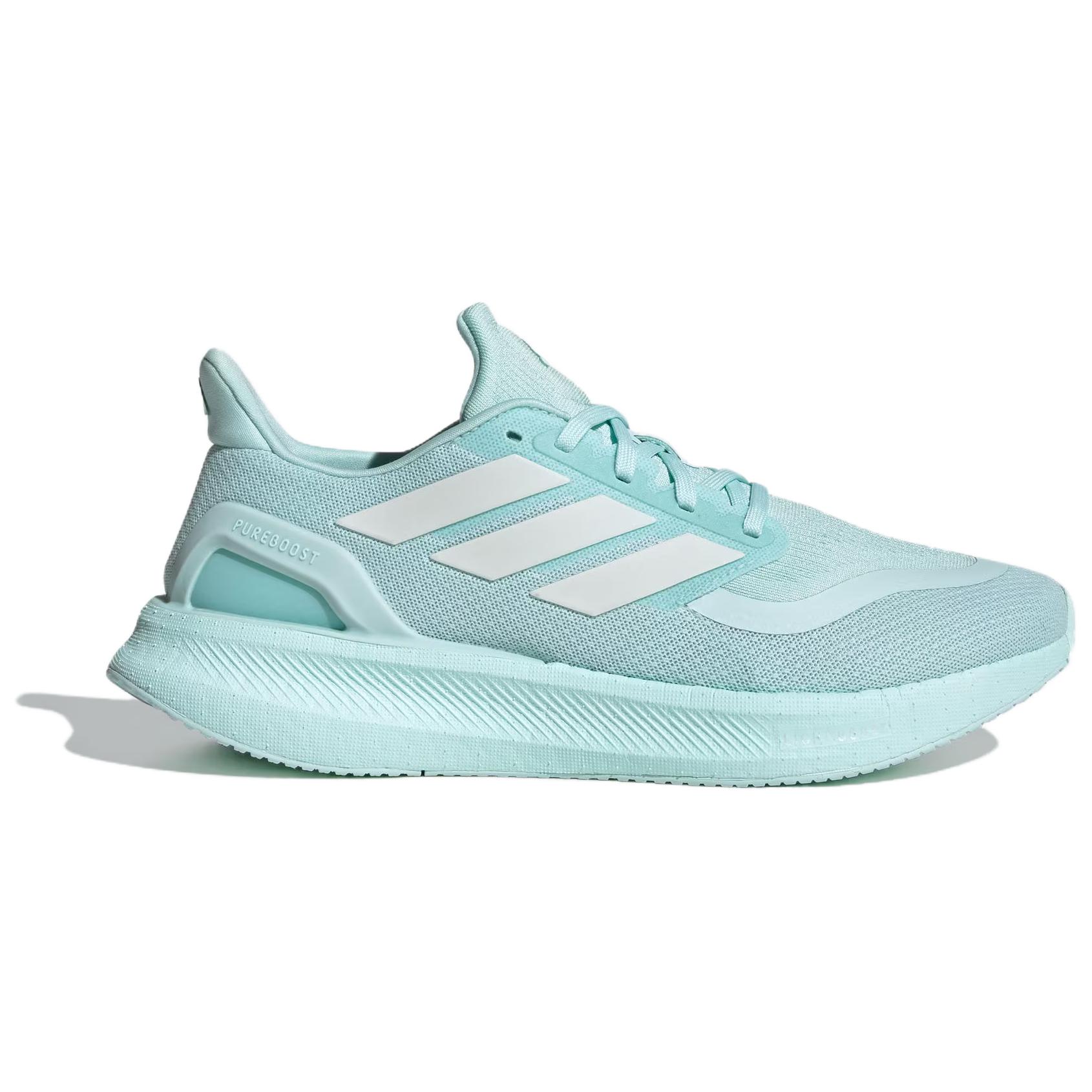 Adidas PUREBOOST 5 противоскользящие износостойкие низкие кроссовки унисекс светло-бирюзового цвета, цвет Light Turquoise — фото 3