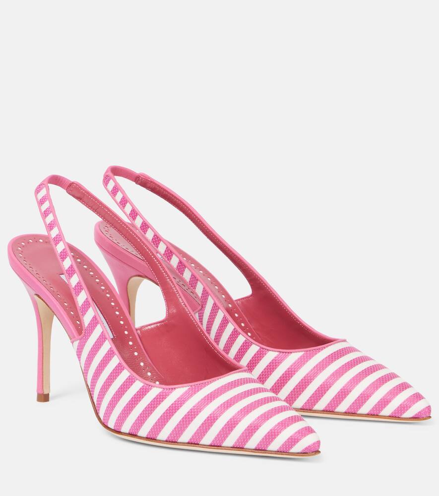 Allurafia 90 полосатые лодочки slingback Manolo Blahnik, 977B Ywov/6724 Bpnk