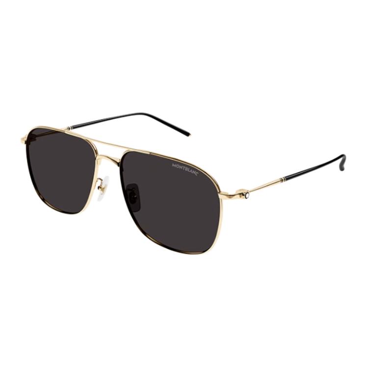 

MONTBLANC Пилотские солнцезащитные очки Pilot frame, Gold Frame Gray Lens