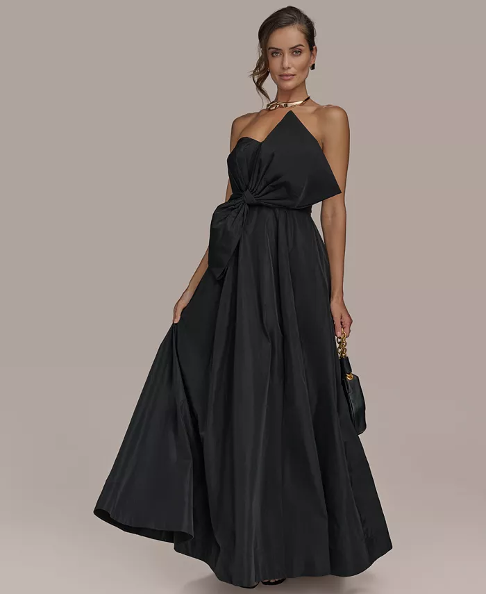 

Женское платье без бретелей с отделкой бантом Donna Karan New York, черный