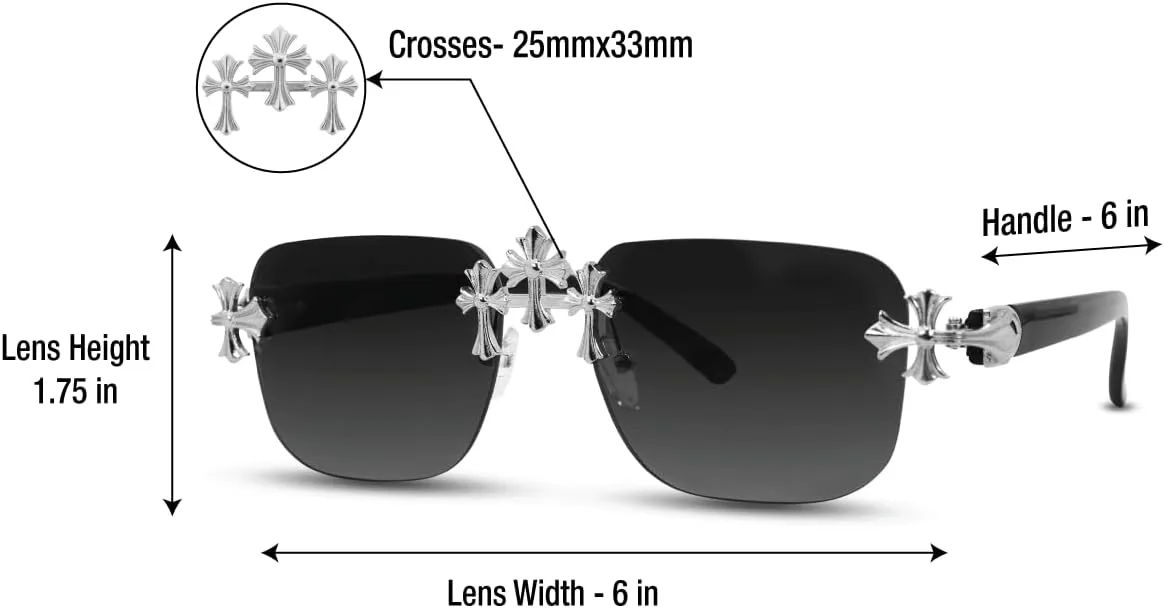 

Классические солнцезащитные очки ICE STAR с тройным перекрестием в оправе – безрамочный дизайн для мужчин и женщин, роскошный подарок в стиле стритстайл, Silver Black