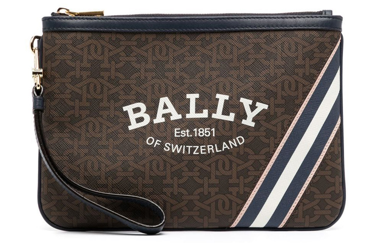 

Кожаная наручная сумка-клатч женская умбра BALLY