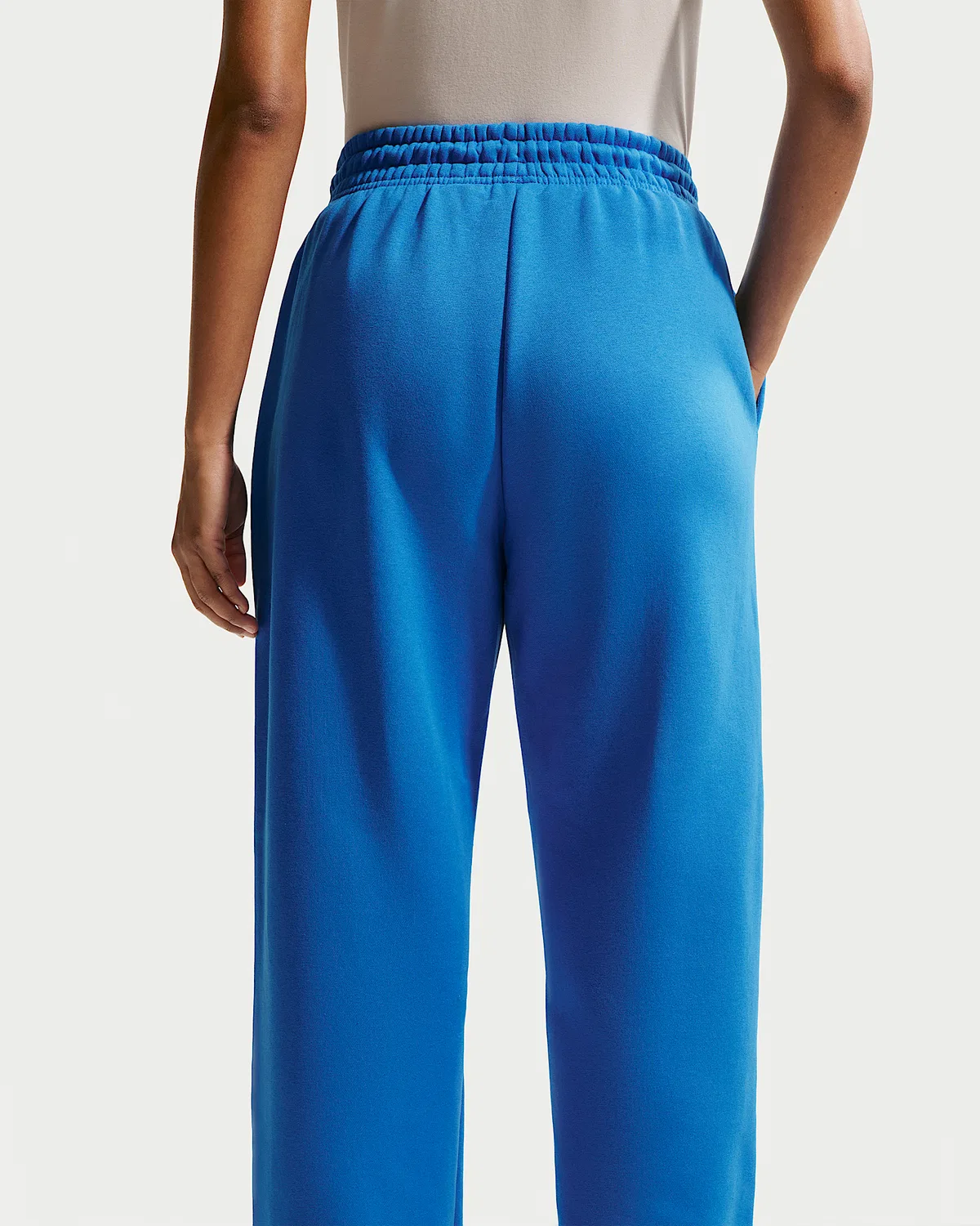 Женские свободные спортивные штаны с завышенной талией Nike Sportswear Phoenix Fleece, Light Photo Blue/Sail — фото 3