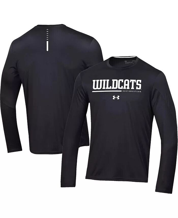 

Мужская черная футболка Northwestern Wildcats 2022 Sideline Training Performance с длинным рукавом Under Armour