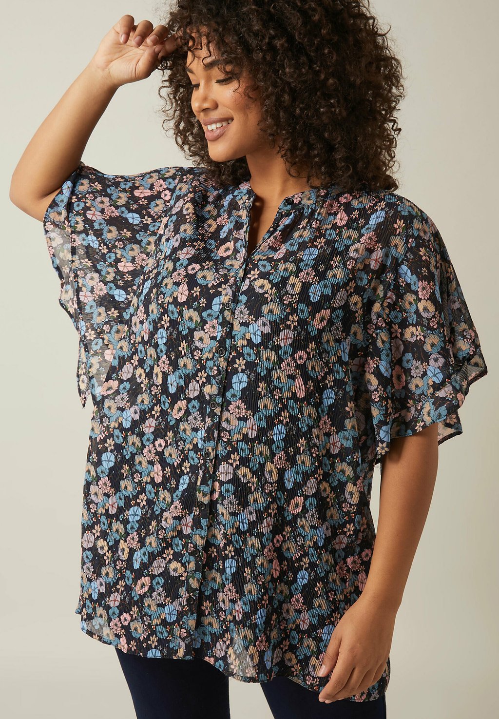 

Блуза FLORAL PRINT Evans, темно-синий