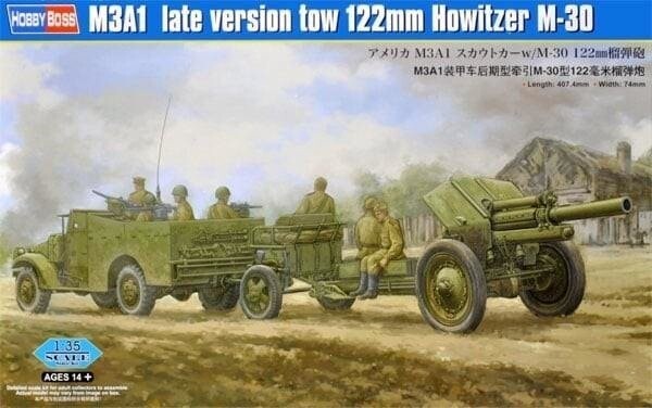 

Пластиковая модель буксира 122-мм гаубицы М3А1. Hobby Boss