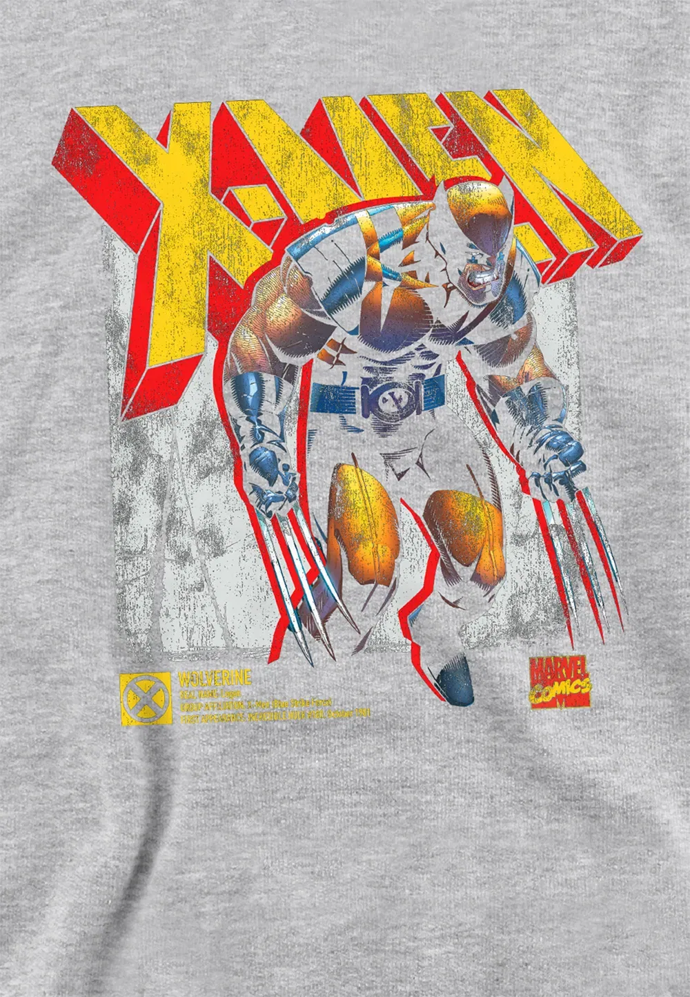 Детская толстовка Marvel X-Men Wolverine, хлопок/полиэстер, серый — фото 2