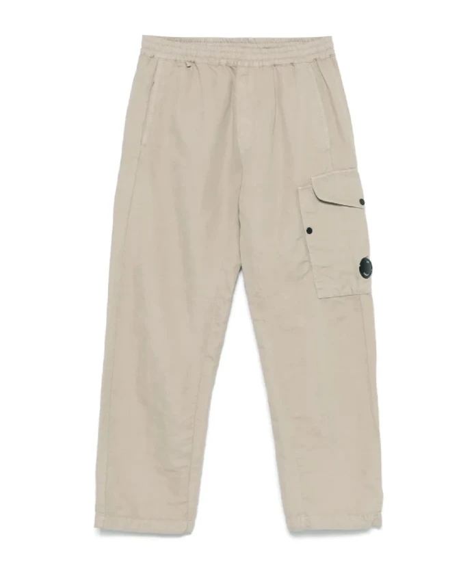 

Удобные льняные брюки прямого кроя C.P. Company, бежевый