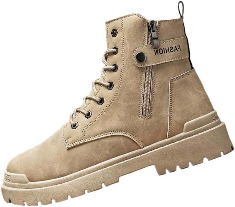 

Мужские повседневные высокие короткие ботинки для улицы- стильные и универсальные, противоскользящие и прочные, подходят для альпинизма, поездок на работу и повседневного использования Fmshi, хаки