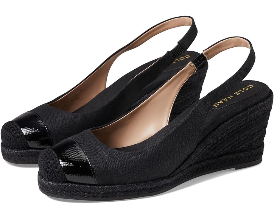 

Туфли Cole Haan Cloudfeel Espadrille Wedge Slingback 80 mm, цвет Black Linen