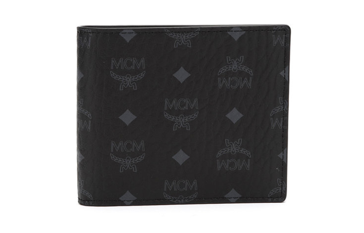 

MCM Незаменимый визетос оригинальный кожаный кошелек с пвх аппликацией маленький женский черный