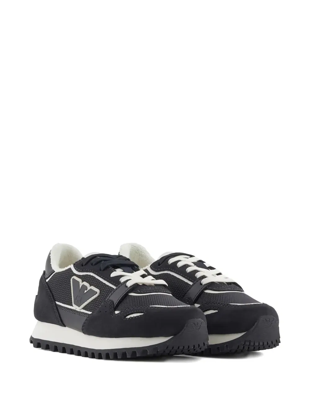 Кроссовки с нашивкой «Орел» Emporio Armani Kids, синий
