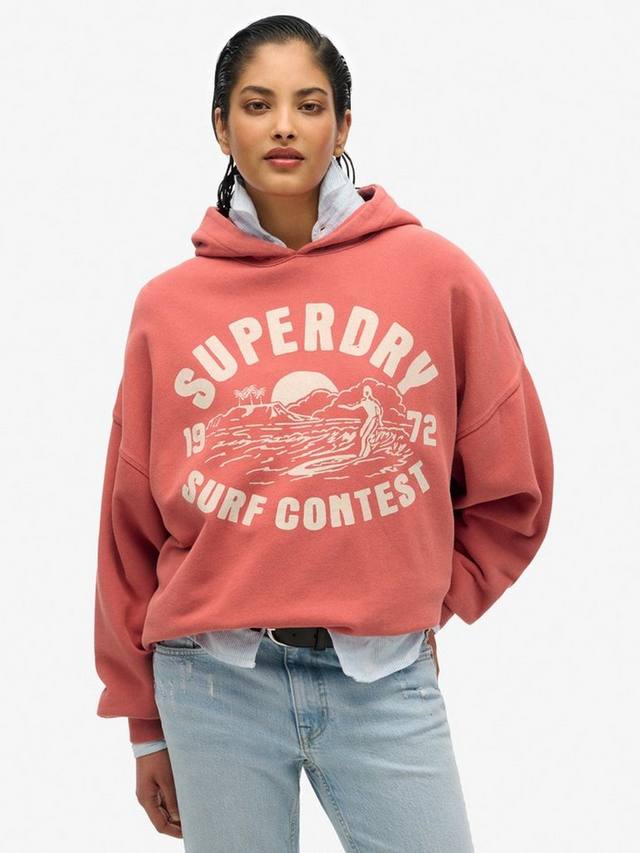 

Толстовка оверсайз lo-fi outdoor с капюшоном Superdry, цвет Baked Apple Red