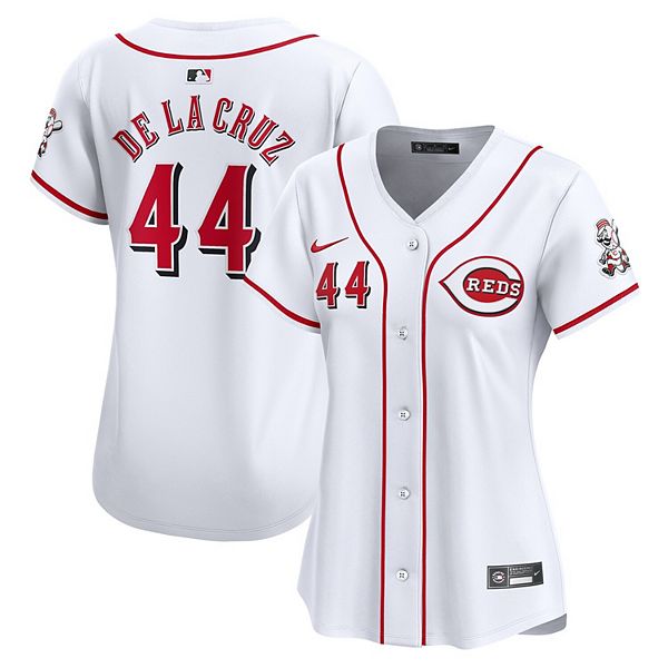 

Женская белая бейсболка elly de la cruz cincinnati reds home limited Nike