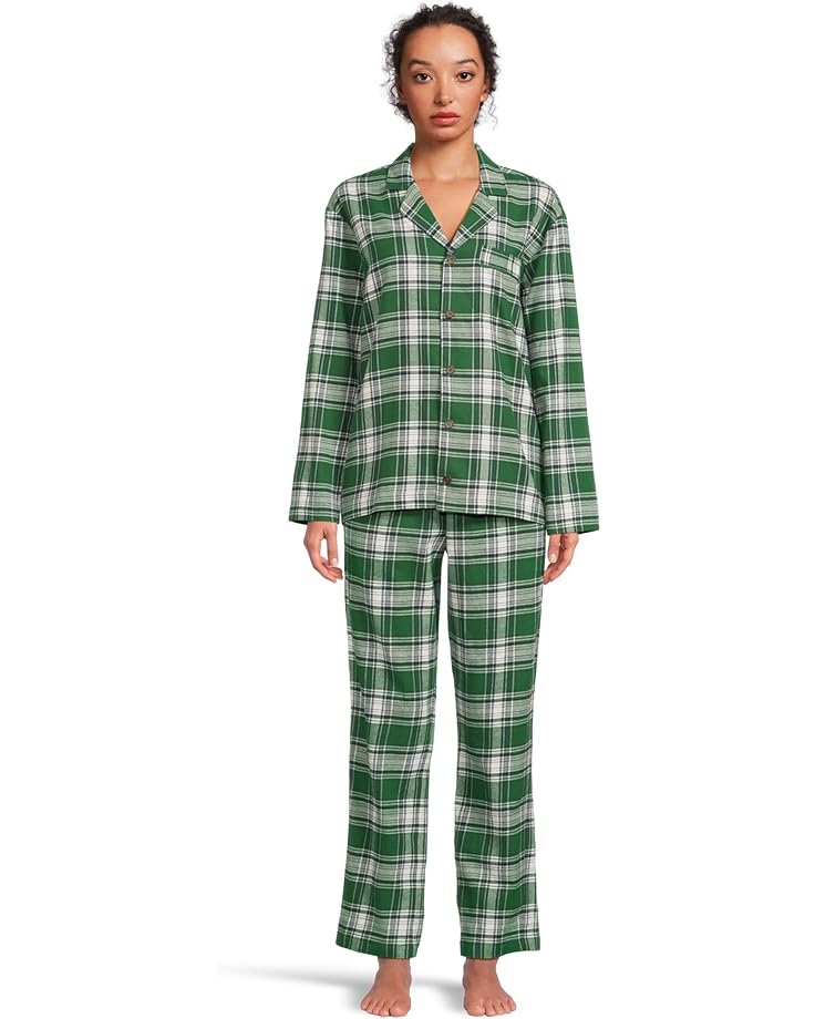 

Пижама Eberjey Flannel Long PJ Set, цвет Tartan Plaid Forest Green