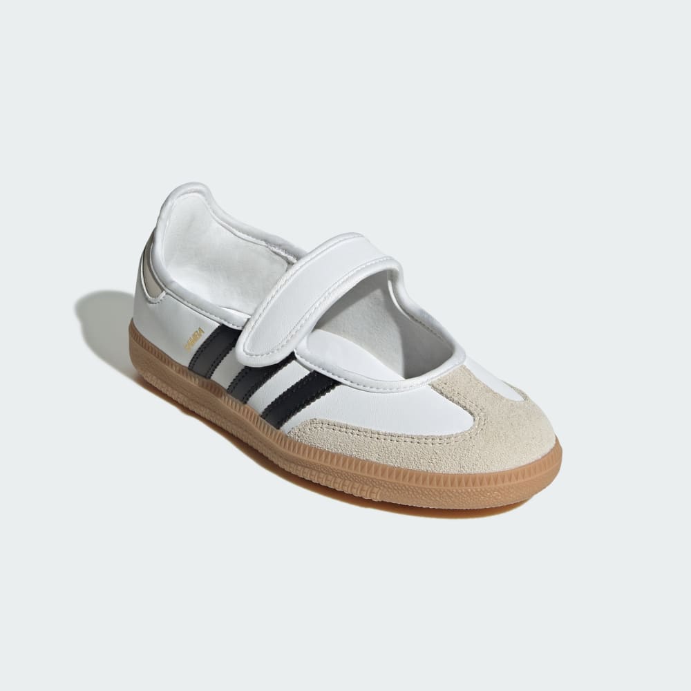 Кроссовки Adidas Samba Jane Shoes Kids, цвет Cloud White/Alumina/Gum — фото 4