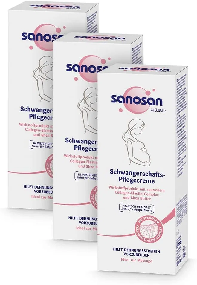 Набор кремов для беременных Sanosan Clinically Tested от растяжек, 3 x 200 мл Sanosan, 3 Items