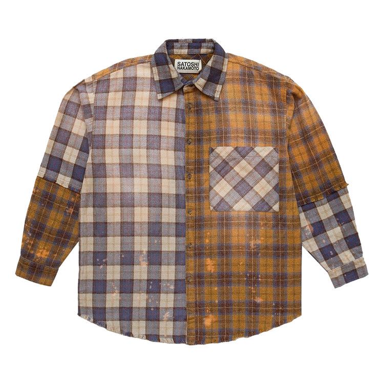 

Рубашка Satoshi Nakamoto Patchwork Logo Flannel Shirt, Brown
