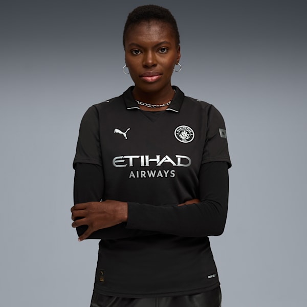 

Женская футбольная майка Manchester City 25/26 Away Replica Puma, черный